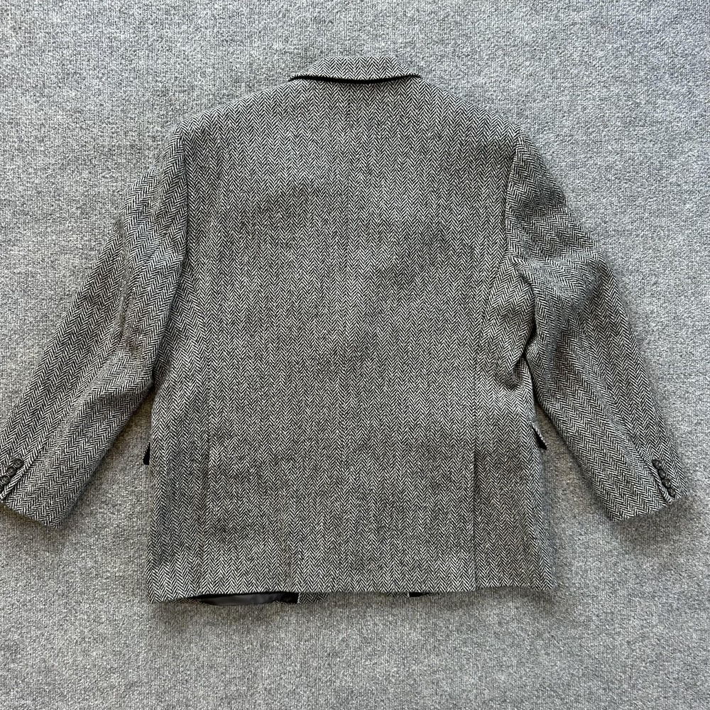 Stafford Sport Coat Mens 48R Gray Harris Tweed Wool Herringbone Blazer Jacket - Picture 16 of 16